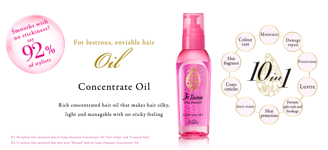 Concentrate Oil - Rich concerned hair oil that makes hair silky, light and manageable with no sticky feeling.